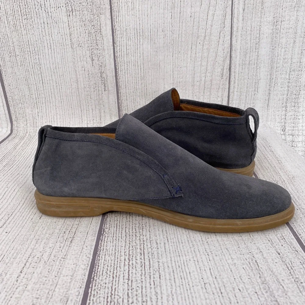 Peter Millar Chukka Excursionist Boot Mens 8.5 Blue Suede Gum Sole Slip On Shoes